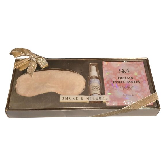 Smoke & Mirrors Spa Relaxation Gift Set Sleep Mask Sleeping Mist Detox Foot Pads - Picture 1 of 2